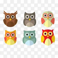 猫头鹰动物扁平化设计-空若网 猫头鹰动物扁平化设计-空若网