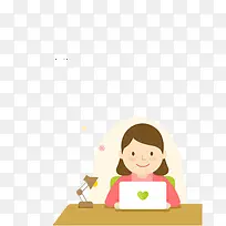 扁平化卡通小女孩-空若网 扁平化卡通小女孩-空若网