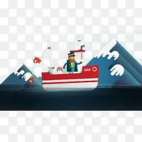 扁平化卡通船长-空若网 扁平化卡通船长-空若网