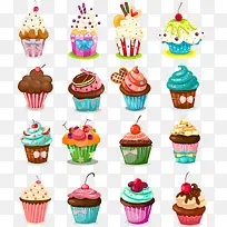 扁平化卡通点心小蛋糕-空若网 扁平化卡通点心小蛋糕-空若网