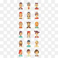 扁平化卡通人物图标-空若网 扁平化卡通人物图标-空若网