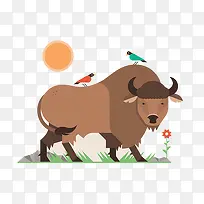 扁平化草原牦牛-空若网 扁平化草原牦牛-空若网