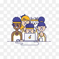 扁平化卡通人物-空若网 扁平化卡通人物-空若网