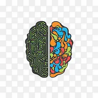 扁平化创意大脑-空若网 扁平化创意大脑-空若网