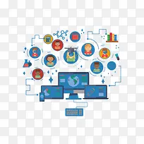 矢量电脑网络素材-空若网 矢量电脑网络素材-空若网