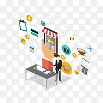 矢量扁平化购物素材-空若网 矢量扁平化购物素材-空若网