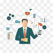 矢量扁平化人和手机-空若网 矢量扁平化人和手机-空若网