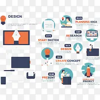 扁平化商务办公元素矢量素材-空若网 扁平化商务办公元素矢量素材-空若网