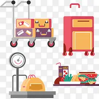 旅行行李矢量扁平化素材-空若网 旅行行李矢量扁平化素材-空若网