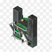 扁平化城市建筑素材-空若网 扁平化城市建筑素材-空若网