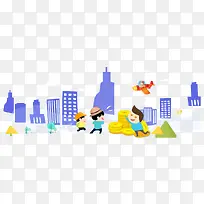 扁平化人物海报背景素材-空若网 扁平化人物海报背景素材-空若网