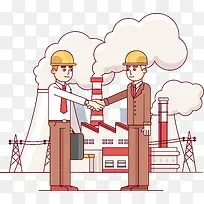 握手合作扁平化矢量素材-空若网 握手合作扁平化矢量素材-空若网