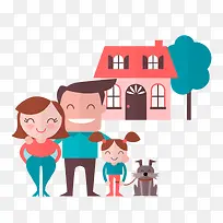 卡通一家三口矢量素材-空若网 卡通一家三口矢量素材-空若网