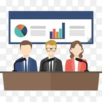 商务演讲扁平化矢量免抠素材-空若网 商务演讲扁平化矢量免抠素材-空若网
