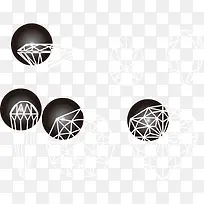 矢量钻石线条黑色背景-空若网 矢量钻石线条黑色背景-空若网