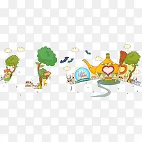 儿童乐园插画海报素材-空若网 儿童乐园插画海报素材-空若网