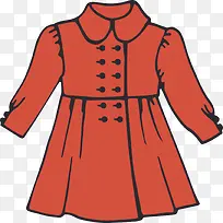 矢量手绘儿童大衣素材-空若网 矢量手绘儿童大衣素材-空若网