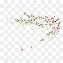 粉色古风桃花树枝装饰-空若网 粉色古风桃花树枝装饰-空若网