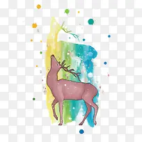 矢量水彩鹿-空若网 矢量水彩鹿-空若网