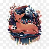 矢量卡通鹿-空若网 矢量卡通鹿-空若网