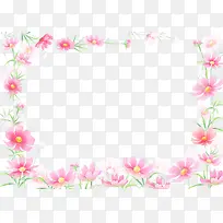 粉色花边框水彩-空若网 粉色花边框水彩-空若网