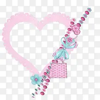 粉色心形蝴蝶结边框-空若网 粉色心形蝴蝶结边框-空若网