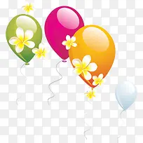 彩色气球小花图形-空若网 彩色气球小花图形-空若网