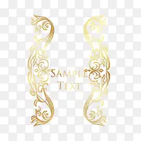 手绘金色对称花边图案-空若网 手绘金色对称花边图案-空若网