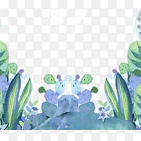 水彩绿色叶子背景图-空若网 水彩绿色叶子背景图-空若网