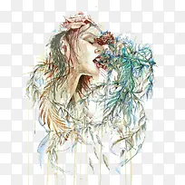 插画女孩-空若网 插画女孩-空若网