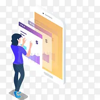 2.5D渐变商务立体插画-空若网 2.5D渐变商务立体插画-空若网