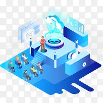 2.5D立体科技金融行业插画-空若网 2.5D立体科技金融行业插画-空若网