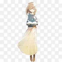 可爱卡通女孩插画-空若网 可爱卡通女孩插画-空若网