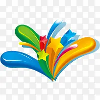 彩色五角星不规则装饰-空若网 彩色五角星不规则装饰-空若网