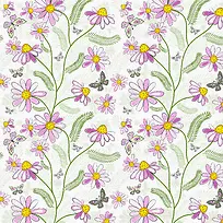 花卉蝴蝶无缝背景-空若网 花卉蝴蝶无缝背景-空若网