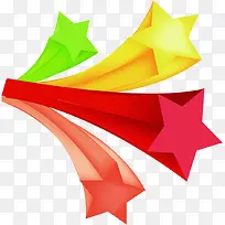 彩色卡通五角星线条-空若网 彩色卡通五角星线条-空若网