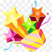 彩色立体五角星装饰-空若网 彩色立体五角星装饰-空若网