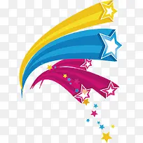 向右彩色立体五角星-空若网 向右彩色立体五角星-空若网