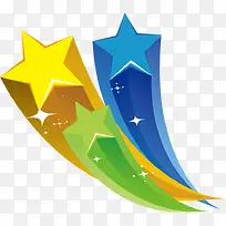 向上彩色立体五角星-空若网 向上彩色立体五角星-空若网