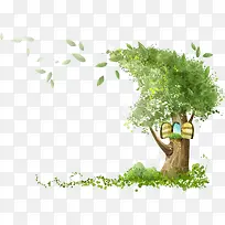 手绘树木创意壁画-空若网 手绘树木创意壁画-空若网