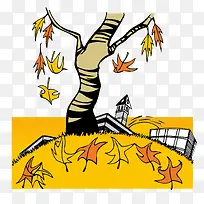 手绘秋天插画枫叶矢量-空若网 手绘秋天插画枫叶矢量-空若网