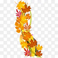卡通手绘秋天落叶-空若网 卡通手绘秋天落叶-空若网