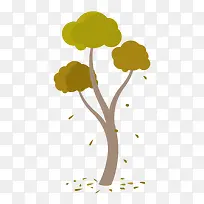 卡通秋天树落叶-空若网 卡通秋天树落叶-空若网