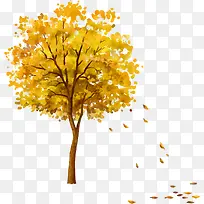 秋天手绘树木插画素材-空若网 秋天手绘树木插画素材-空若网