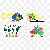 新年快乐抽象插画-空若网 新年快乐抽象插画-空若网