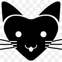 爱猫的心形的脸图标-空若网 爱猫的心形的脸图标-空若网