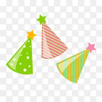 卡通彩色生日帽矢量图-空若网 卡通彩色生日帽矢量图-空若网
