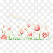 手绘粉色浪漫插画背景素材-空若网 手绘粉色浪漫插画背景素材-空若网