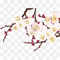 粉色手绘花朵树枝-空若网 粉色手绘花朵树枝-空若网