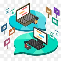 卡通笔记本与网页-空若网 卡通笔记本与网页-空若网